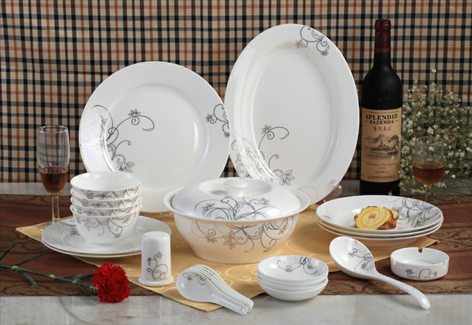 Spring- - Színes üvegezésű fejlett csont porcelán öltöny PC0013