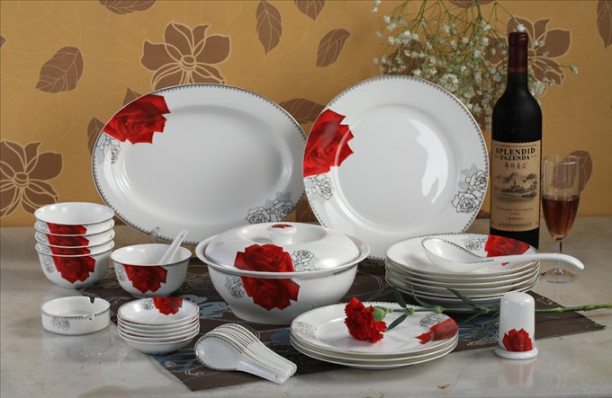 Setelan bone china canggih berlapis warna PC0031